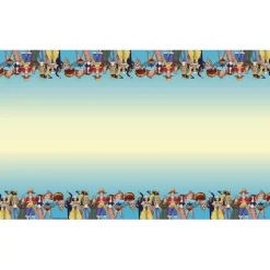 NAPPE PAPIER ONE PIECE LUFFY PIRATE 136X228CM BLEU