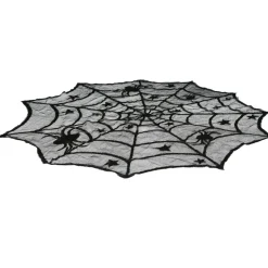 NAPPE RONDE BRODÉE TOILE ARAIGNÉE 1M NOIR