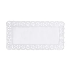 6 NAPPERONS PAPIER DENTELLE 40X20CM BLANC