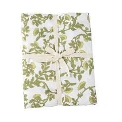 NAPPE TISSU LAVABLE BOTANIQUE 140X240CM PISTACHE