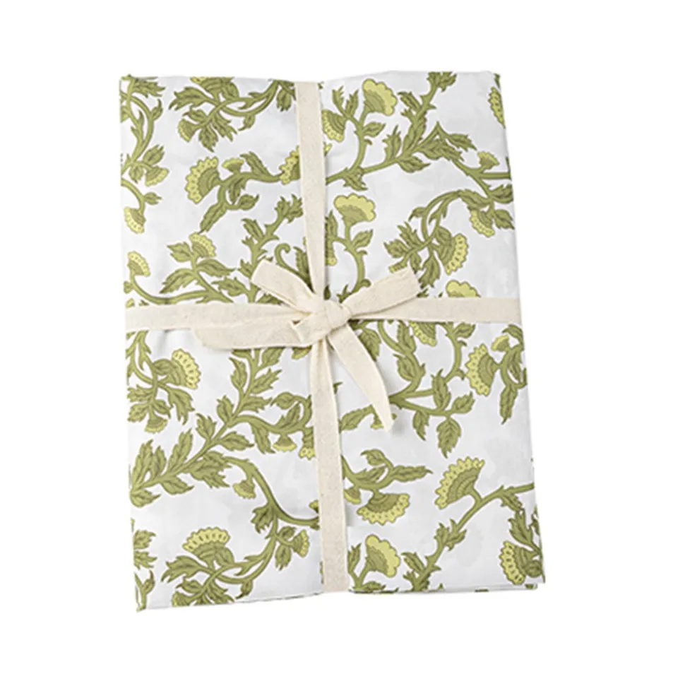 NAPPE TISSU LAVABLE BOTANIQUE 140X240CM PISTACHE