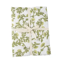 NAPPE TISSU LAVABLE BOTANIQUE 140X240CM PISTACHE