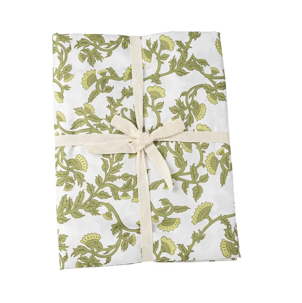 NAPPE TISSU LAVABLE BOTANIQUE 140X240CM PISTACHE