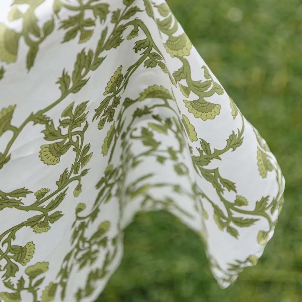 NAPPE TISSU LAVABLE BOTANIQUE 140X240CM PISTACHE