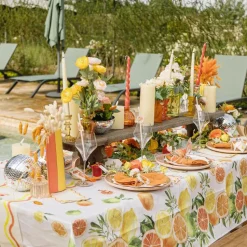 NAPPE TISSU LAVABLE TUTTI FRUTTI 1.4X2.4M CRÈME