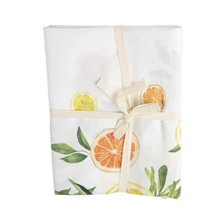 NAPPE TISSU LAVABLE TUTTI FRUTTI 1.4X2.4M CRÈME
