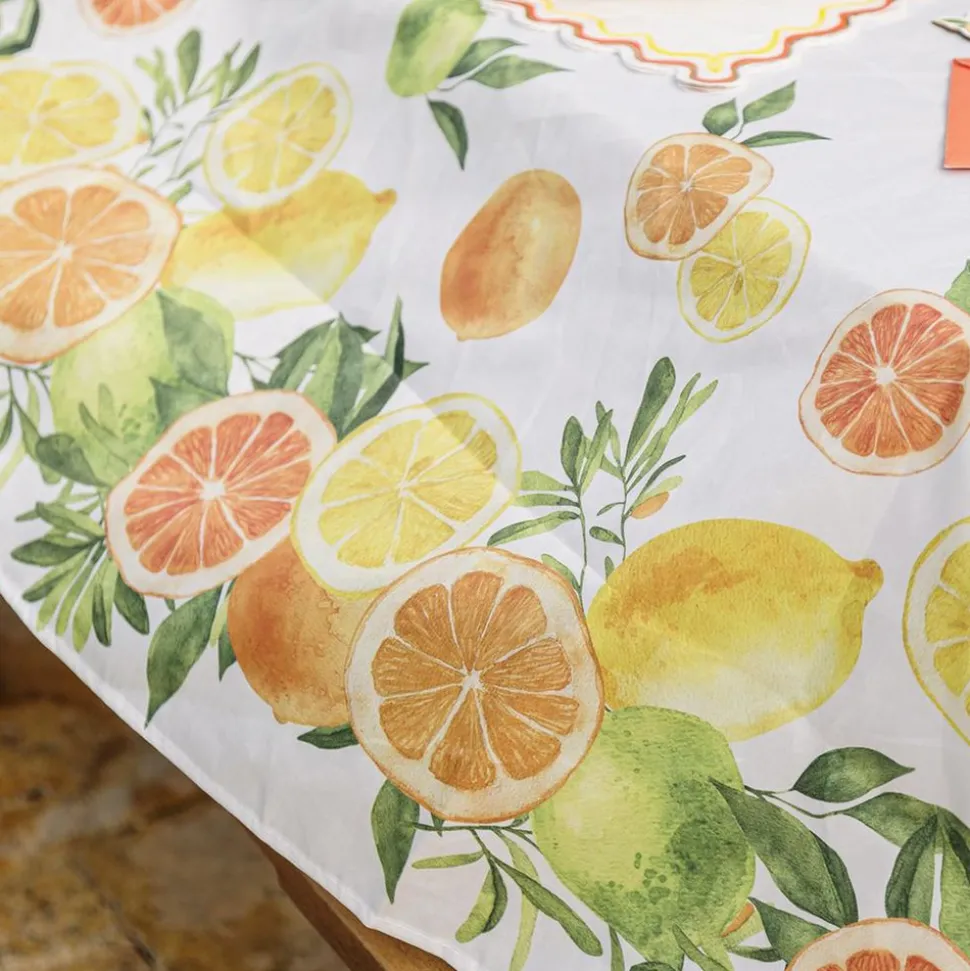 NAPPE TISSU LAVABLE TUTTI FRUTTI 1.4X2.4M CRÈME