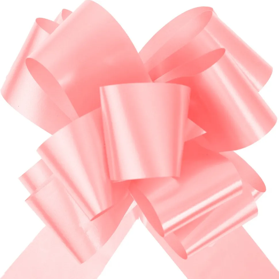 10 NOEUDS AUTOMATIQUES SATINÉ 50MM ROSE PÂLE