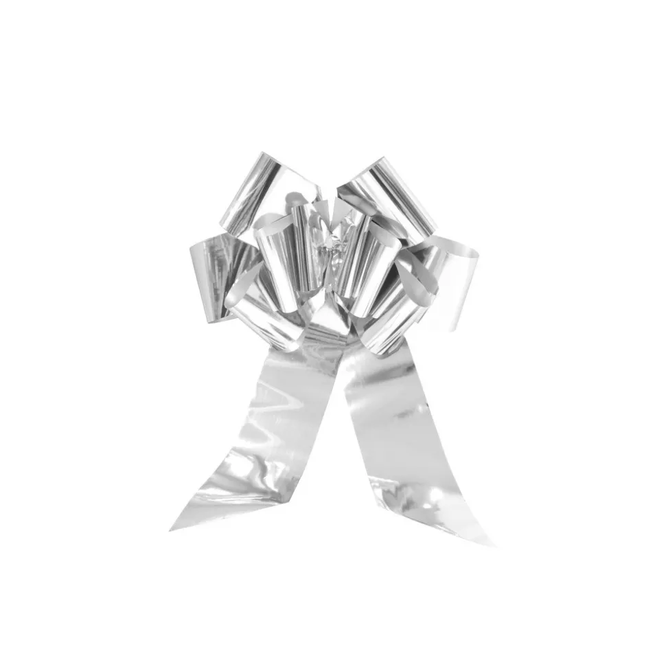 NOEUD À TIRER GÉANT CADEAU ARGENT 58CM