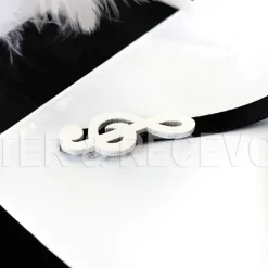 24 NOTES DE MUSIQUE EN BOIS - BLANC