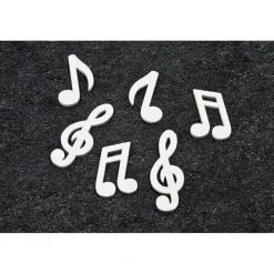 24 NOTES DE MUSIQUE EN BOIS - BLANC