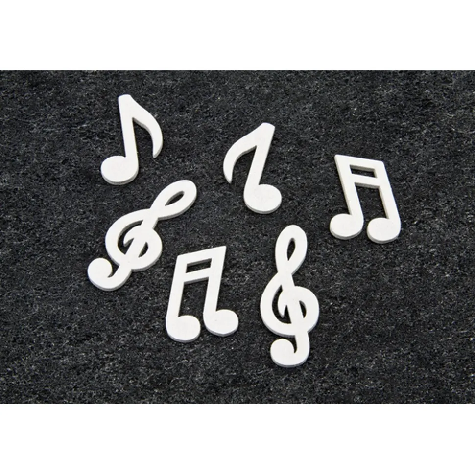 24 NOTES DE MUSIQUE EN BOIS - BLANC