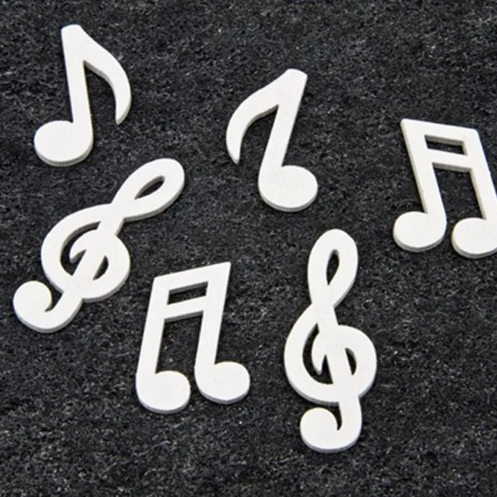 24 NOTES DE MUSIQUE EN BOIS - BLANC