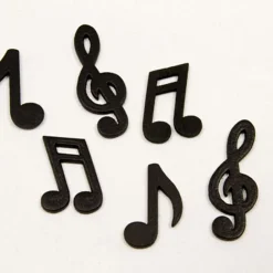 24 NOTES DE MUSIQUE EN BOIS - NOIR