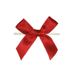 50 NUDS SATIN ATTACHE TWIST 1.5CM ROUGE