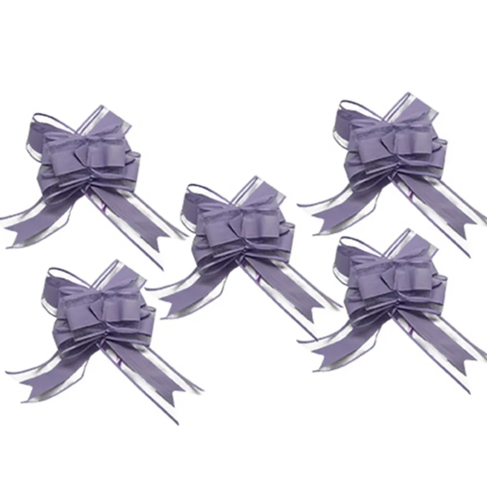 5 NUDS À TIRER ORGANZA 15X23CM LILAS