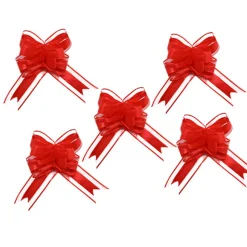 5 NUDS À TIRER ORGANZA 15X23CM ROUGE