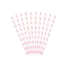 10 PAILLES CARTON RAYÉES CANDY BAR 19.5CM ROSE