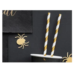 10 PAILLES CARTON RAYÉES CANDY BAR 19.5CM OR
