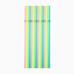 150 PAILLES FLEXIBLE PP RÉUTILISABLE 21CM COLORÉ