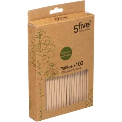 100 PAILLES RECYCLABLE PAPIER KRAFT