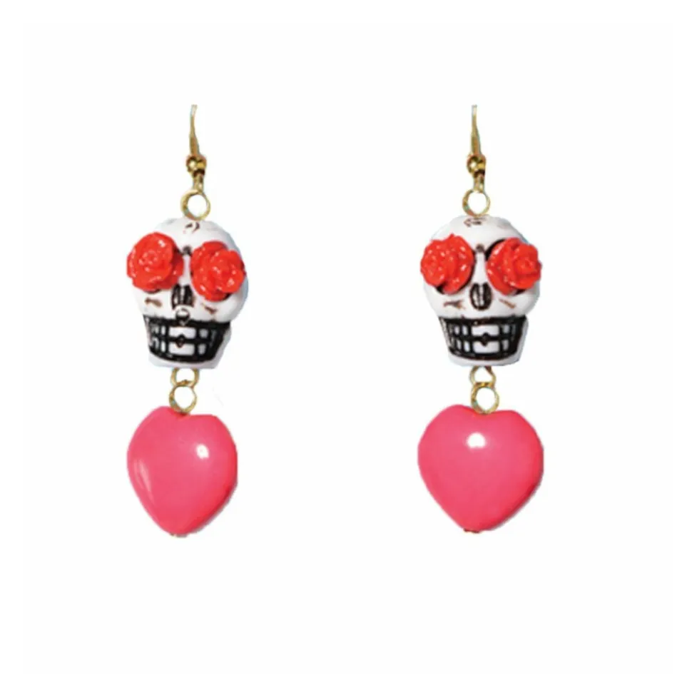 PAIRE BOUCLES D'OREILLES JOUR DES MORTS MEXICAIN