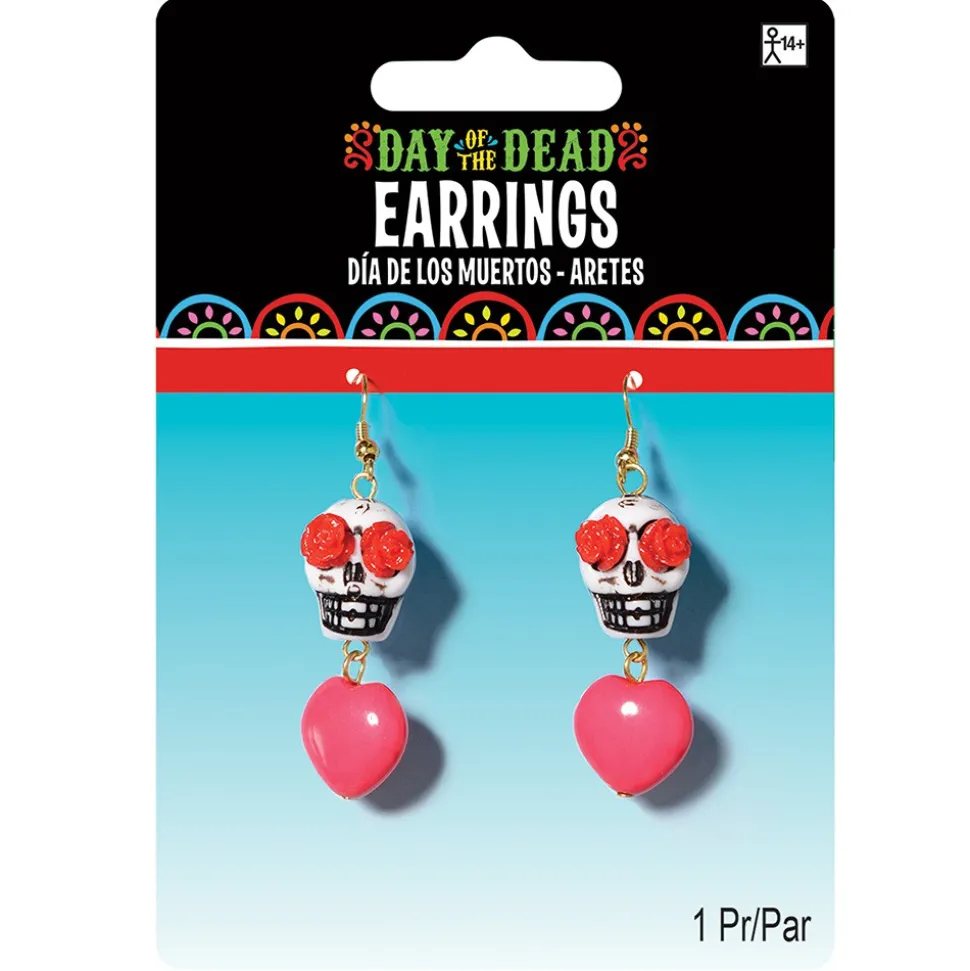 PAIRE BOUCLES D'OREILLES JOUR DES MORTS MEXICAIN