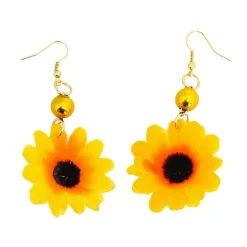 PAIRE BOUCLES D'OREILLES TOURNESOL ADULTE