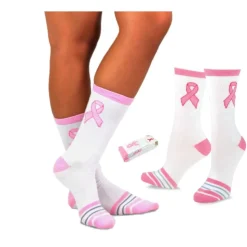 PAIRE CHAUSSETTES OCTOBRE ROSE RUBAN FEMME