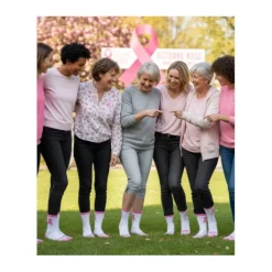 PAIRE CHAUSSETTES OCTOBRE ROSE RUBAN FEMME