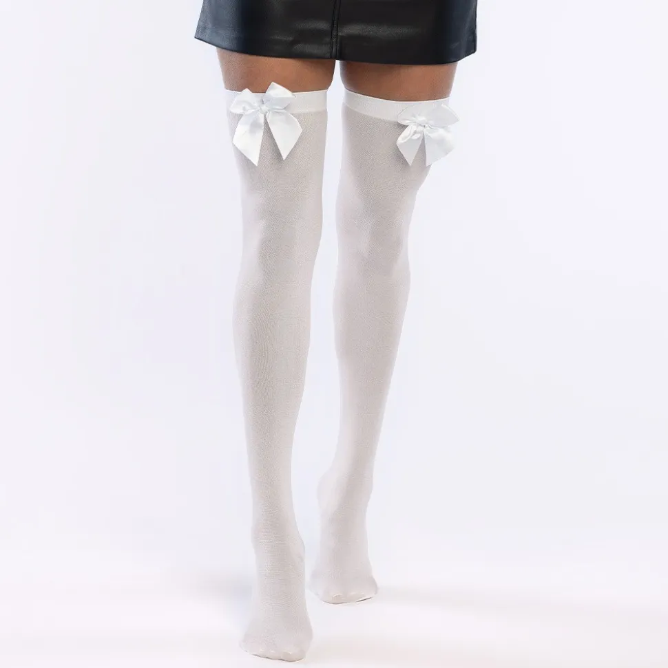 PAIRE DE BAS NYLON BLANC NUD BLANC FEMME