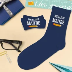 PAIRE DE CHAUSSETTES BLEUES MEILLEUR MAÎTRE