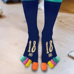 PAIRE DE CHAUSSETTES ORTEILS ANNIVERSAIRE 18ANS