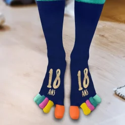 PAIRE DE CHAUSSETTES ORTEILS ANNIVERSAIRE 18ANS