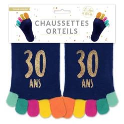 PAIRE DE CHAUSSETTES ORTEILS ANNIVERSAIRE 30AINE