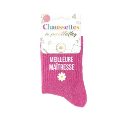PAIRE DE CHAUSSETTES PAILLETTES MEILLEURE MAÎTRESSE