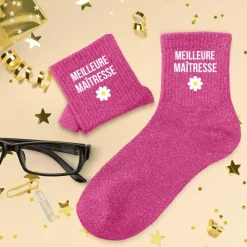 PAIRE DE CHAUSSETTES PAILLETTES MEILLEURE MAÎTRESSE