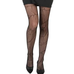 PAIRE DE COLLANTS BARBELÉ RÉSILLE NOIR FEMME