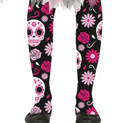 PAIRE DE COLLANTS CATRINA CALAVERAS FLEURS FILLE