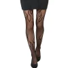 PAIRE DE COLLANTS FLAMME RÉSILLE NOIR FEMME
