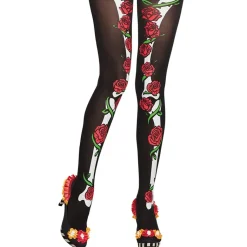 PAIRE DE COLLANTS JOUR DE LA MORT FLEURI FEMME