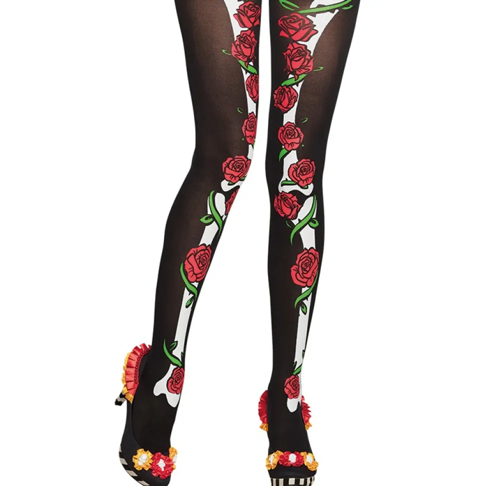 PAIRE DE COLLANTS JOUR DE LA MORT FLEURI FEMME