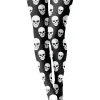 PAIRE DE COLLANTS OPAQUES NOIR TÊTES DE MORT FEMME