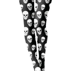 PAIRE DE COLLANTS OPAQUES NOIR TÊTES DE MORT FEMME