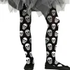 PAIRE DE COLLANTS OPAQUES NOIR TÊTES-DE-MORT FILLE