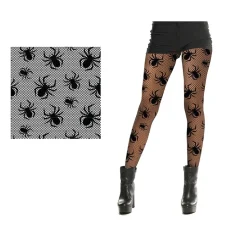 PAIRE DE COLLANTS RÉSILLE ARAIGNÉES NOIR FEMME