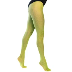 PAIRE DE COLLANTS RÉSILLE FIN VERT FLUO UV FEMME
