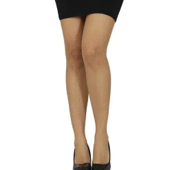 PAIRE DE COLLANTS STRASS RÉSILLE CHAIR FEMME