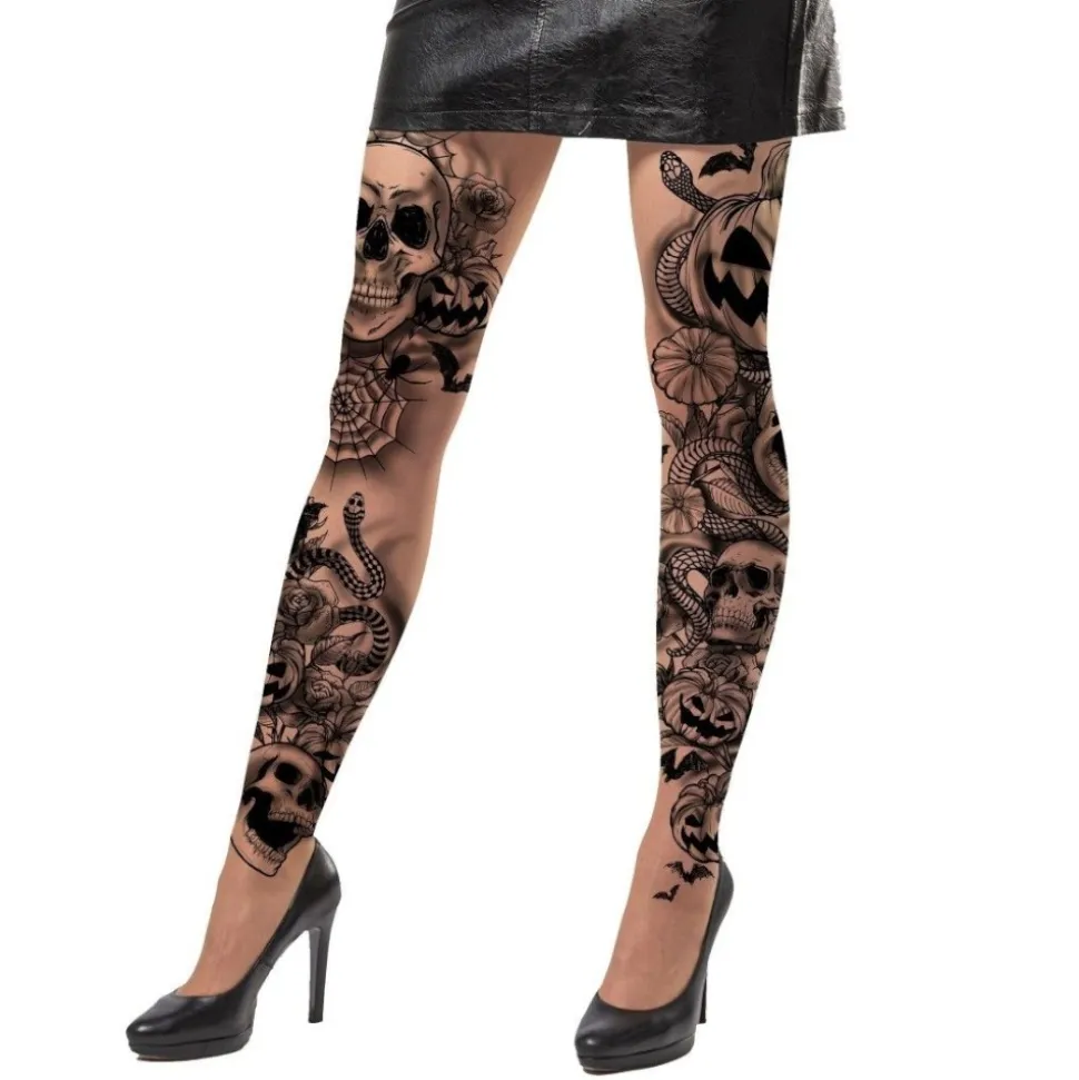 PAIRE DE COLLANTS TATOUAGES GOTHIQUES FEMME