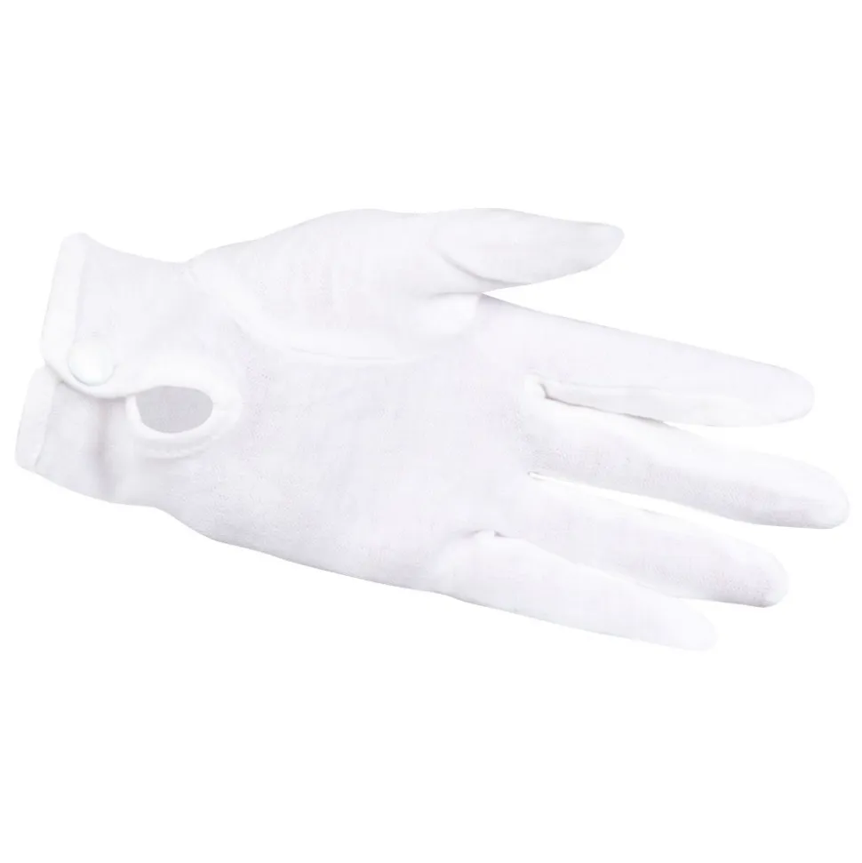 PAIRE DE GANTS BLANC COUTURES BOUTON ADULTE